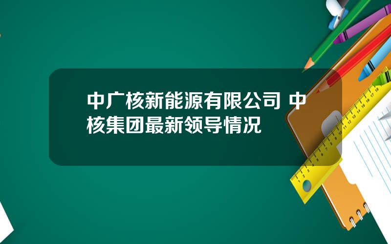 中广核新能源有限公司 中核集团最新领导情况